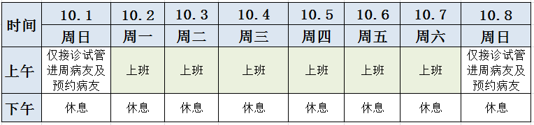 湘潭市中心医院生殖中心国庆放假安排